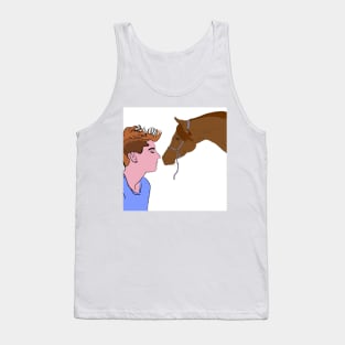 Horse man mediating animal Tank Top